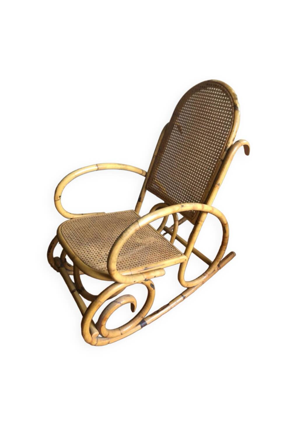 Vintage bamboo rocking chair