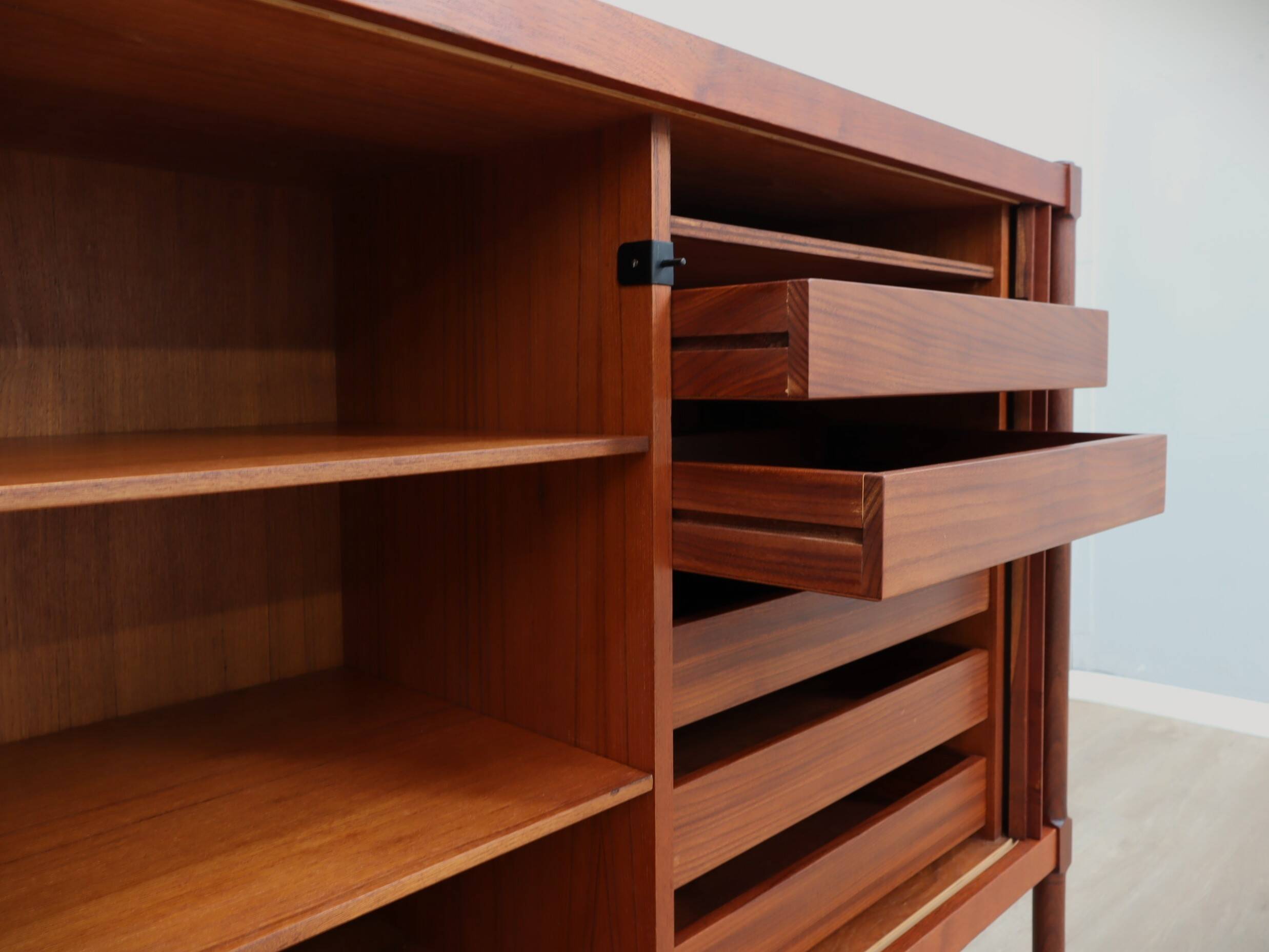 1950s mid-century teak storage cabinet bar F.lli Proserpio
