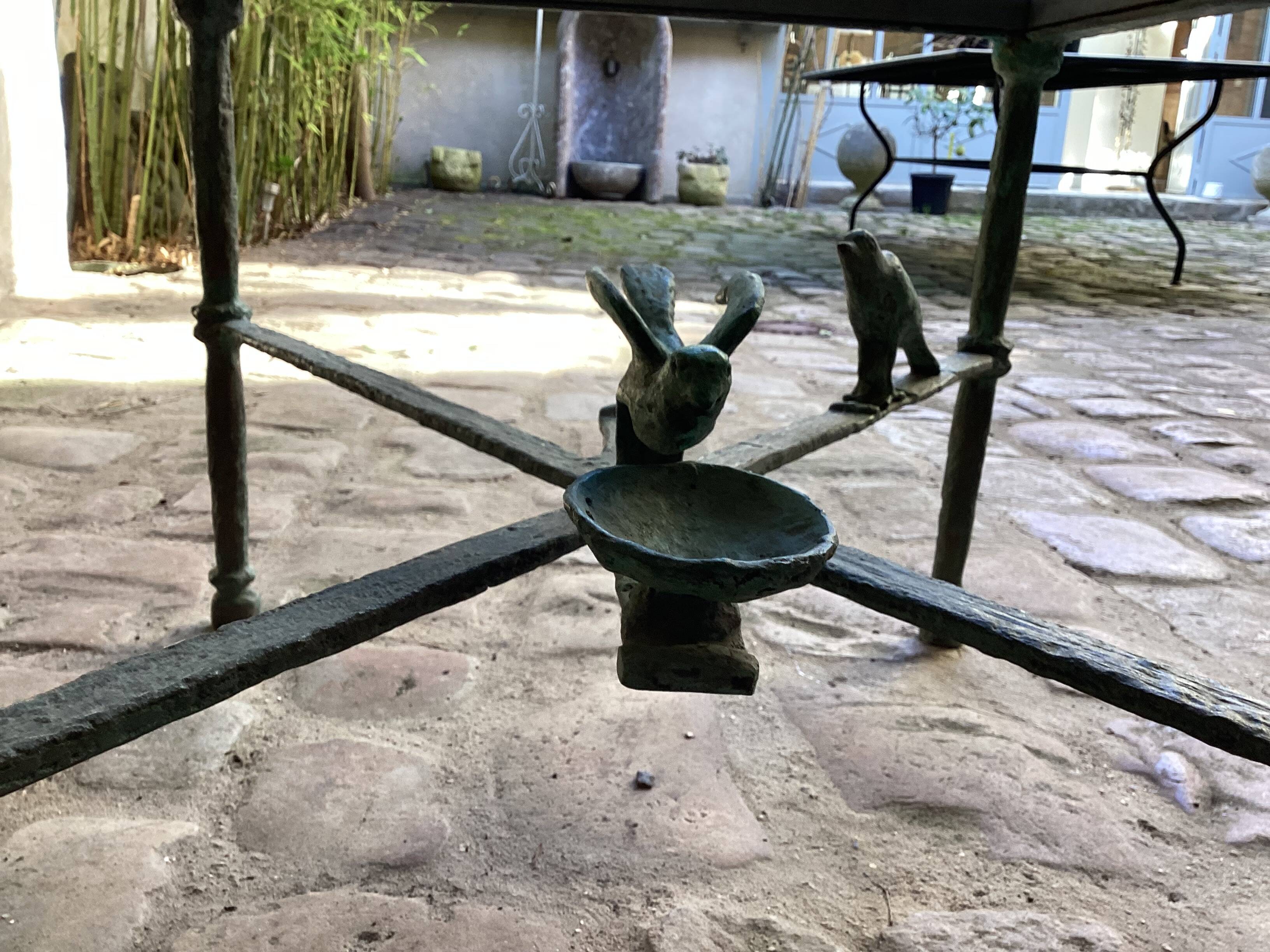 Bronze coffee table in the spirit of Giacometti.