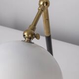 Vintage 60's table lamp in brass and white metal italian design