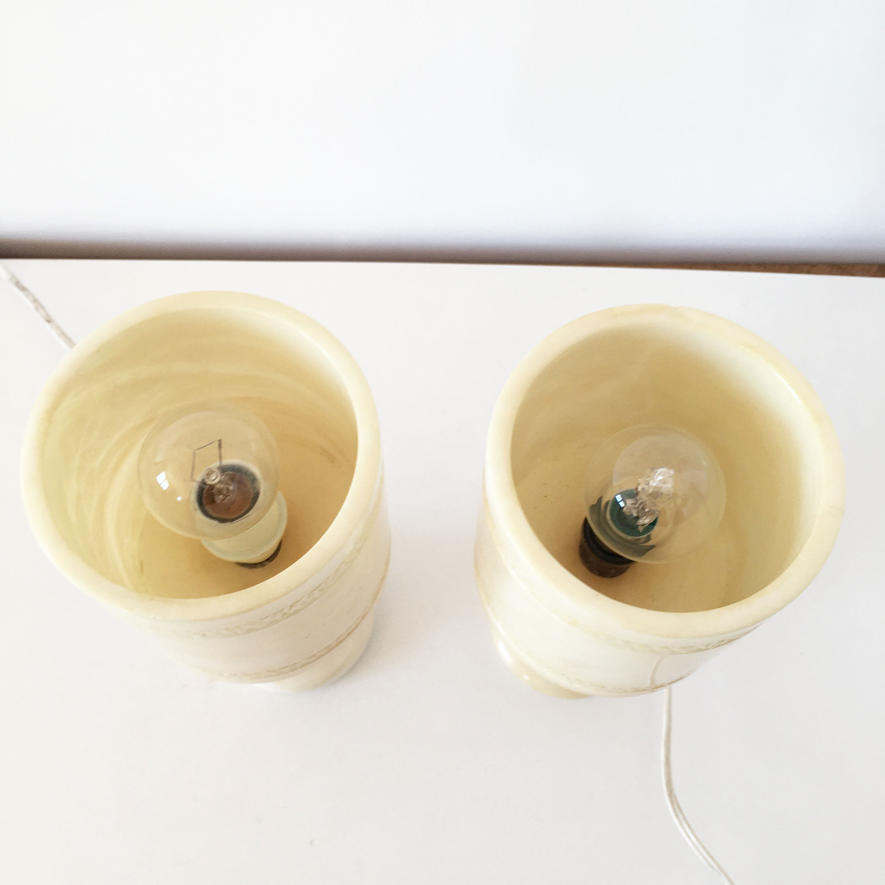 Pair of vintage alabaster lamps 1960