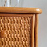 Vintage rattan chest of drawers