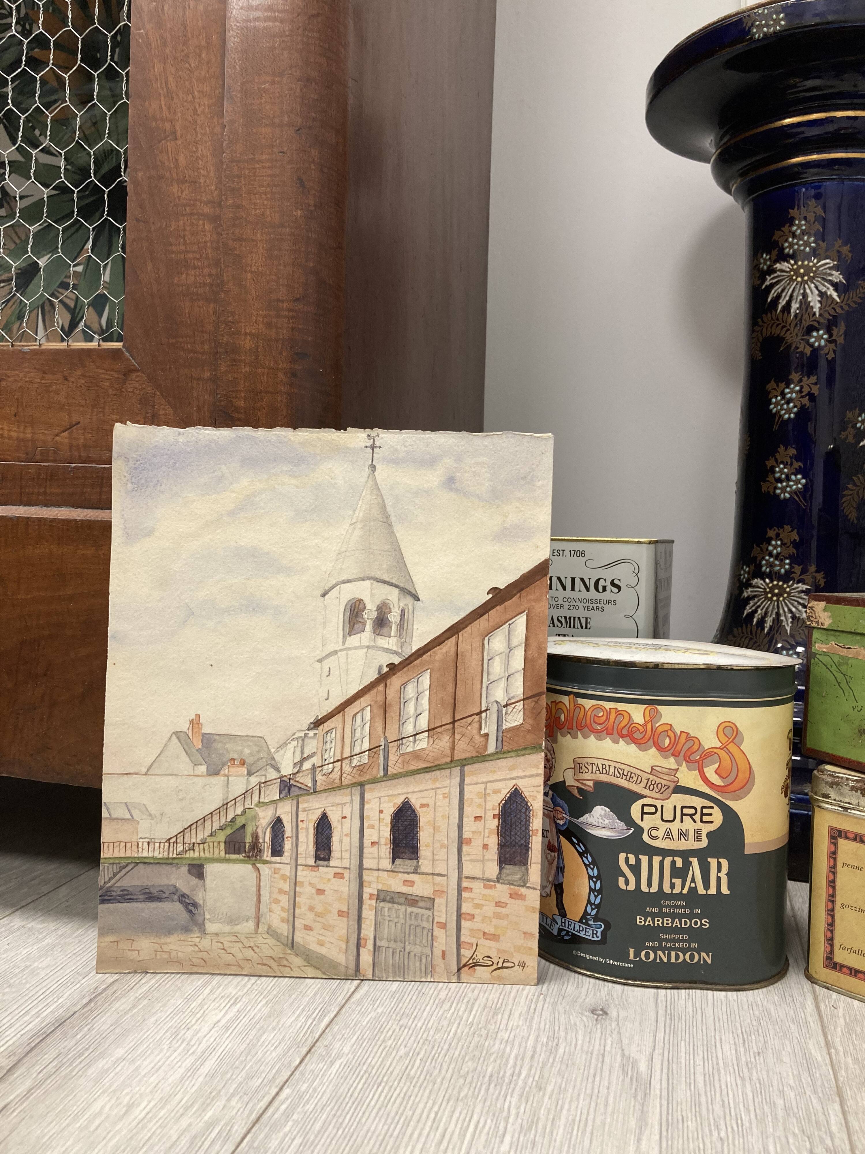 Our Lady of Hope, signed vintage watercolor