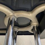 Antique cast iron and enamelled metal table, circa 1950