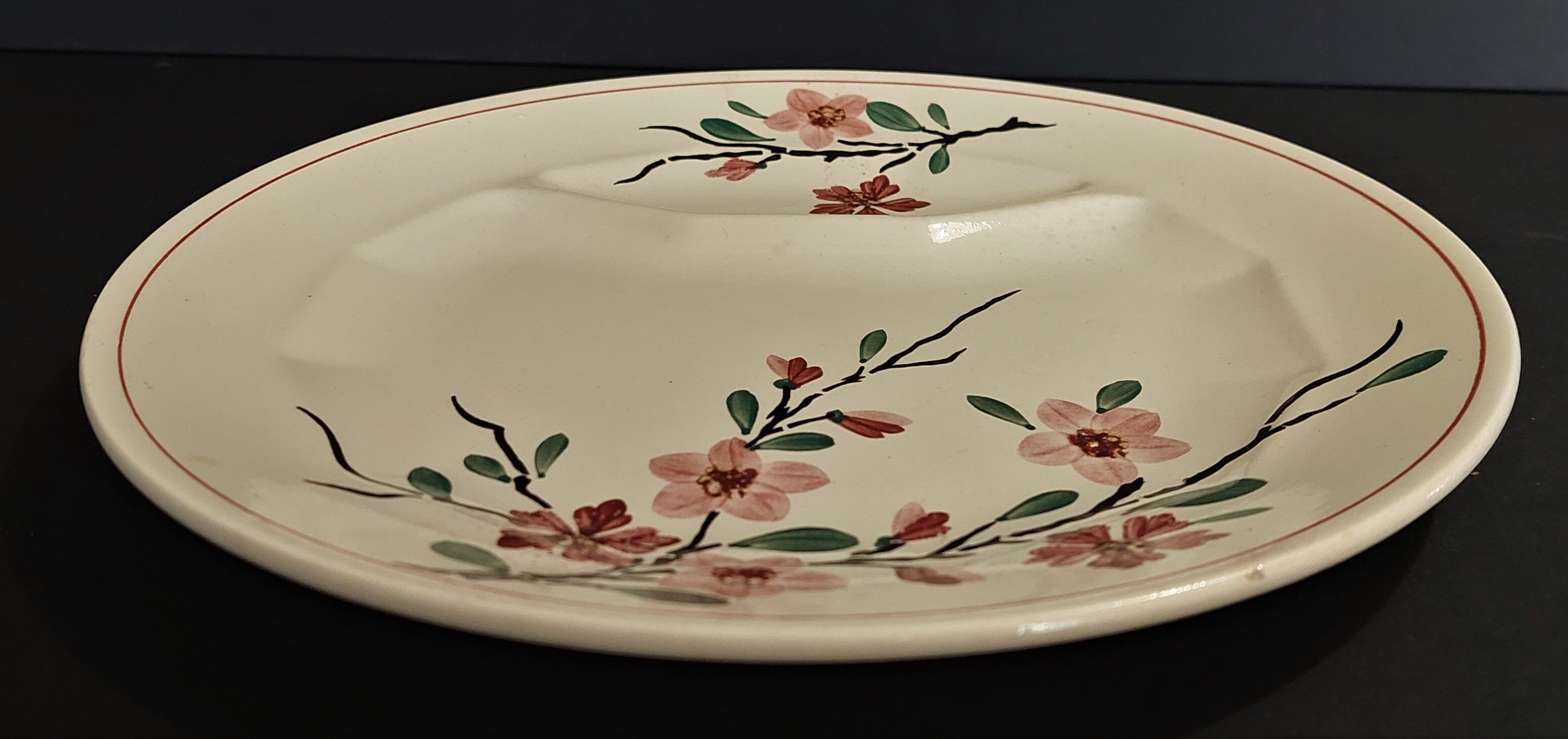 Asparagus plate Sarreguemines decoration sharp sharp early twentieth century