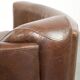 Sturdy dark cognac brown cow leather Aviator design armchair