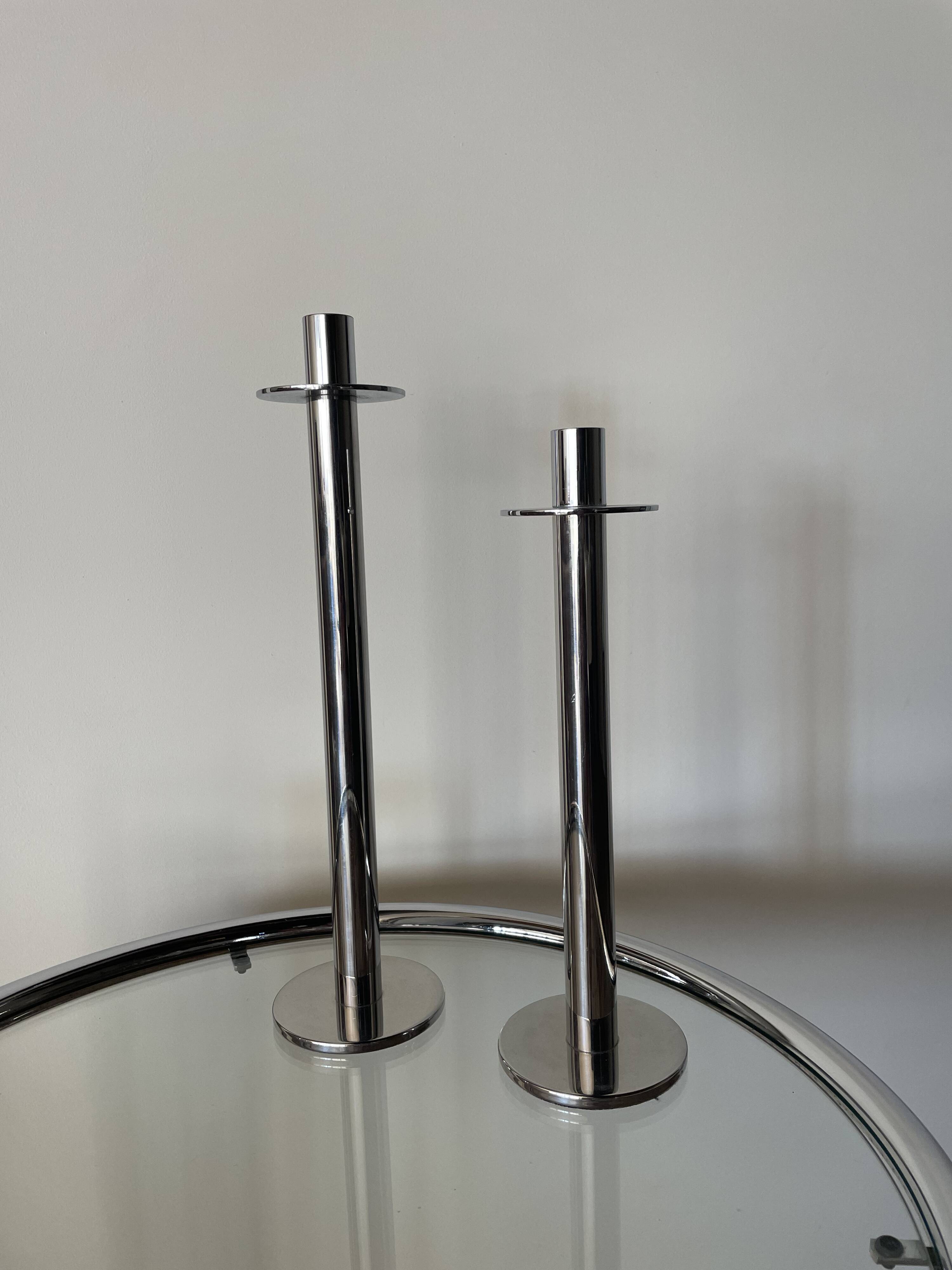 Chrome candle holders X2 Vintage
