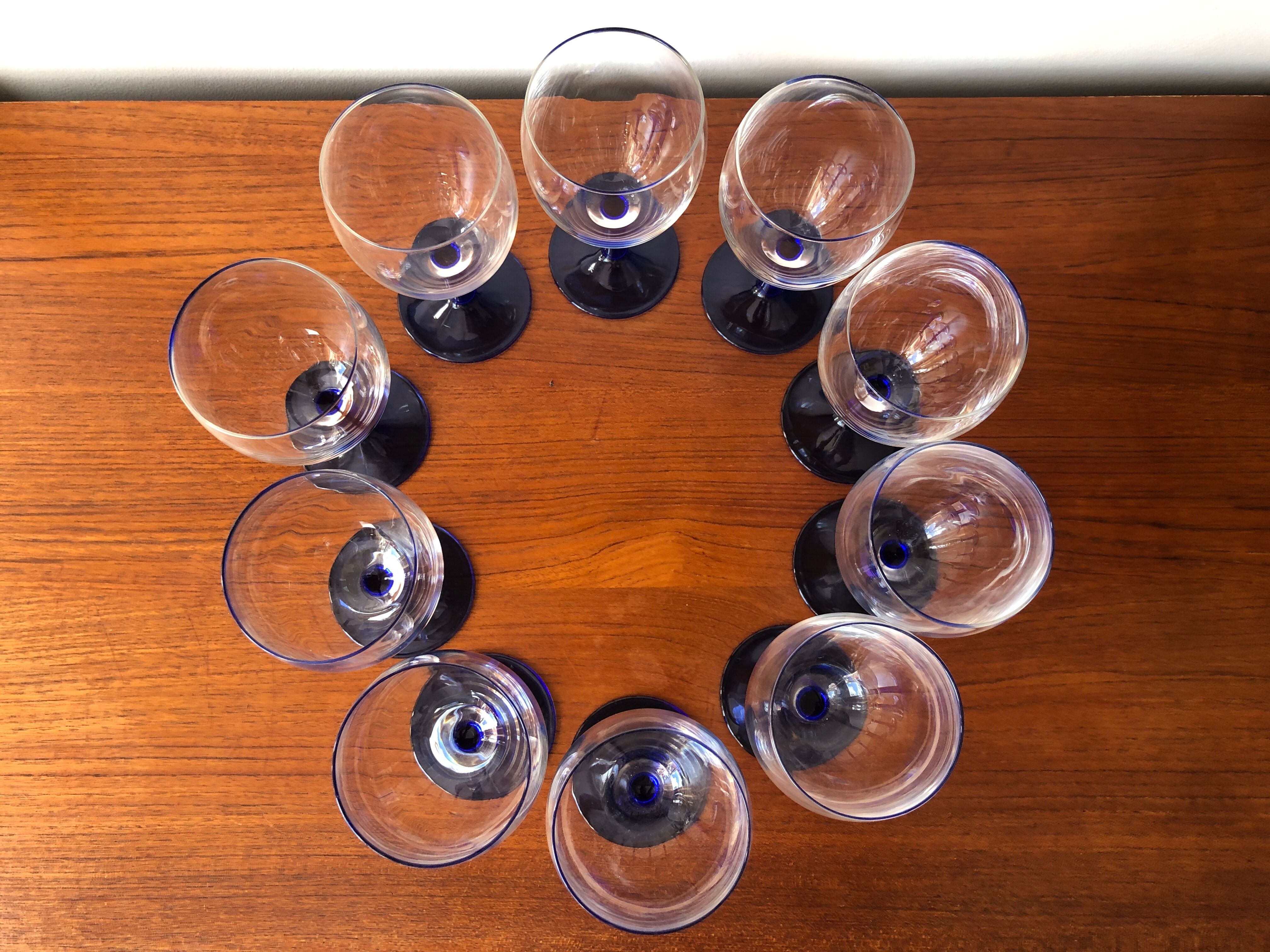 Vintage cobalt blue stemmed lenses