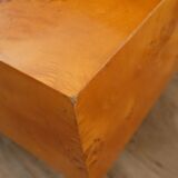 Vintage coffee table in elm magnifying glass 1970