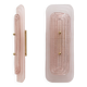 Pair of Art Deco Sconces in Matte and Glossy Pink Murano Glass and Brass