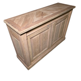 19th-century buffet in solid fir with a chevron top (shallow)