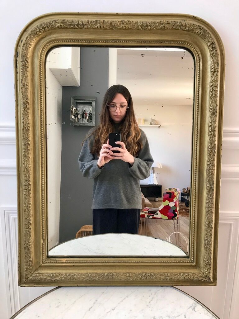 Gilded wooden mirror Louis Philippe late nineteenth - early twentieth