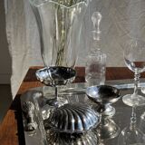 Silver tray with knot pattern handle L47.5