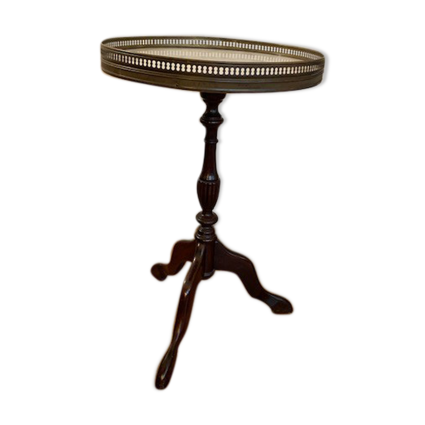 Wooden and marble side table