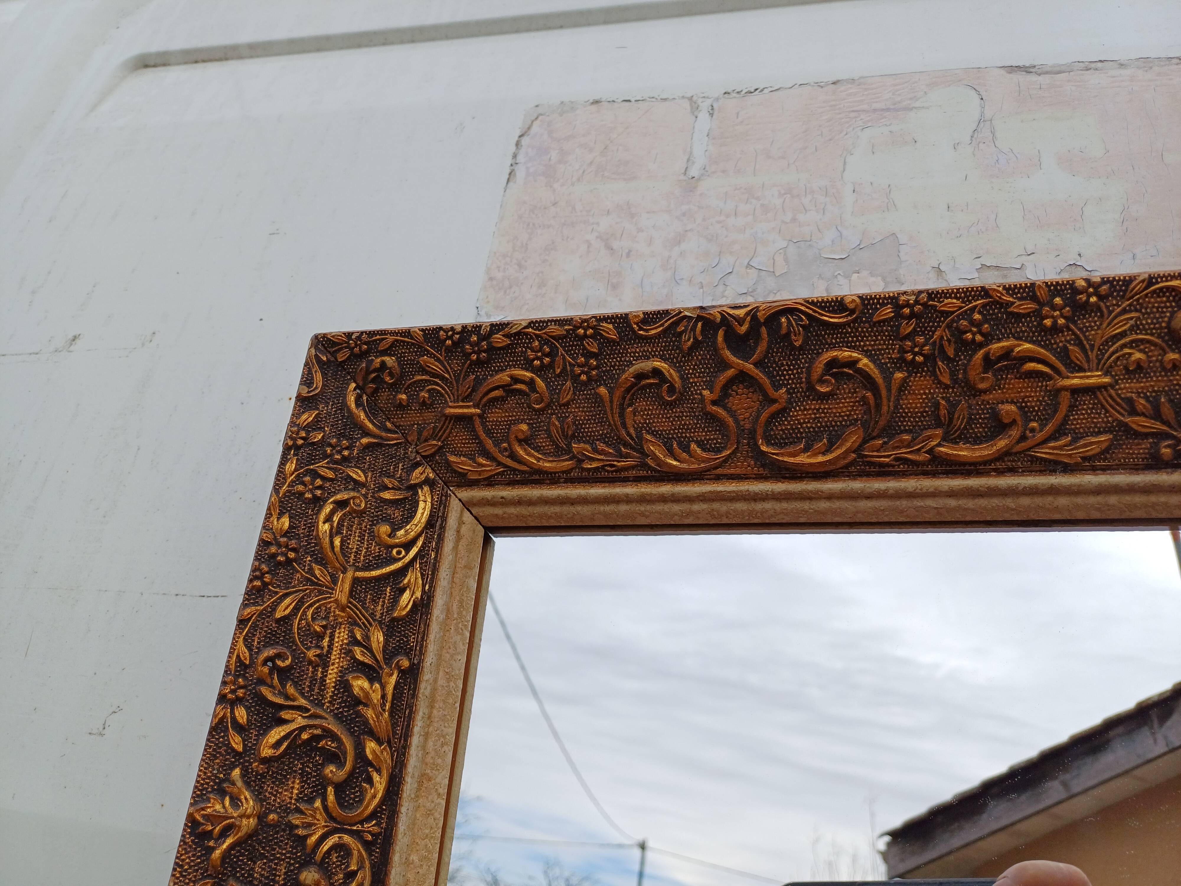 Wood and Gilded Stuk Mirror, early 20th century