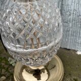 Hollywood Regency Style Brass Crystal Table Lamp