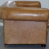 Victorian style vintage leather spring sofa