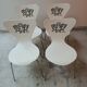 Lot de 4 chaises  Keith Haring d'Arne Jacobsen pour Firtz Hansen