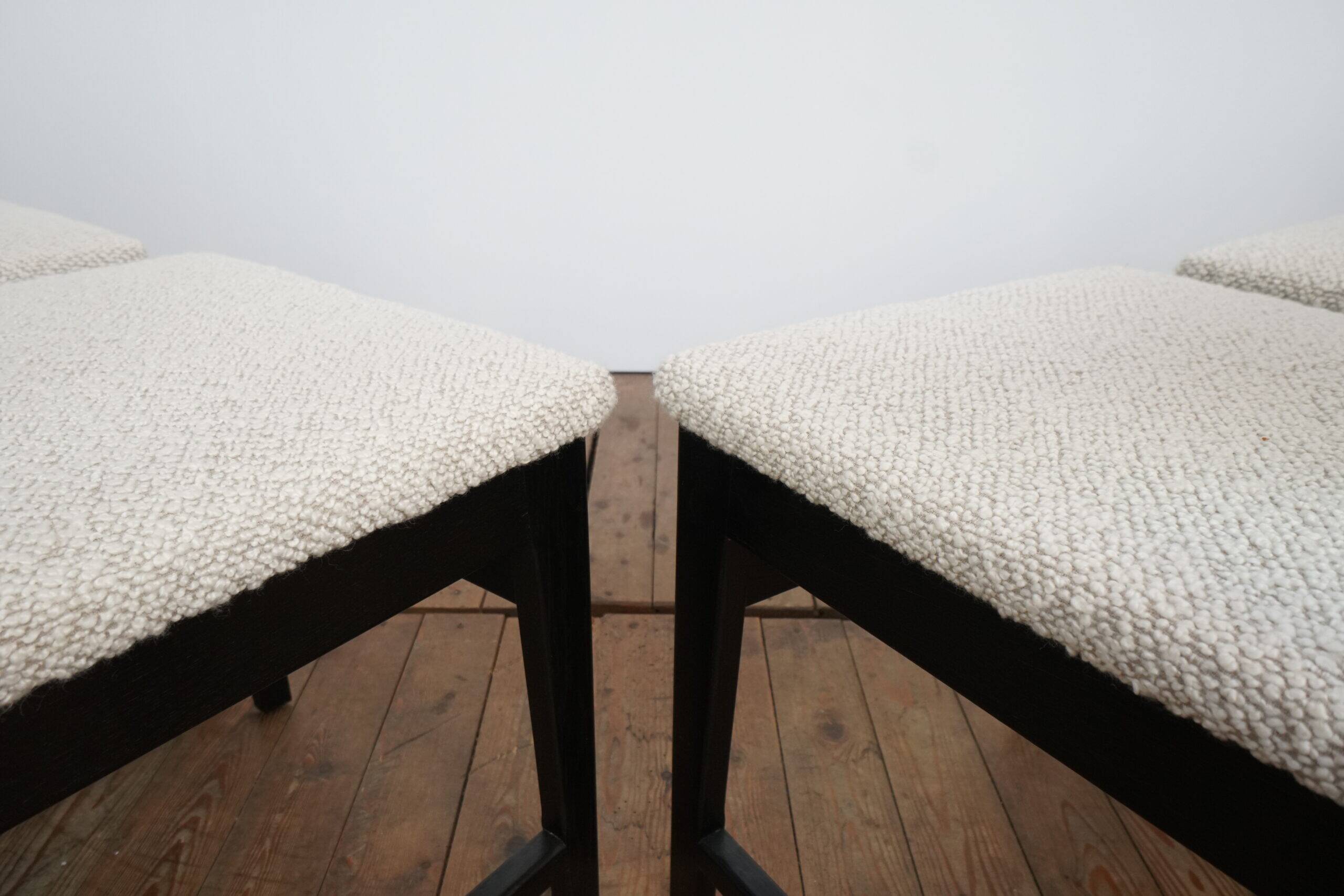 Set of 6 modernist dining chairs with new fabric