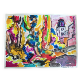 Pierre Lacroux (1909-1993) Gouache on paper 24 x 32 cm - from 1989 - (293)