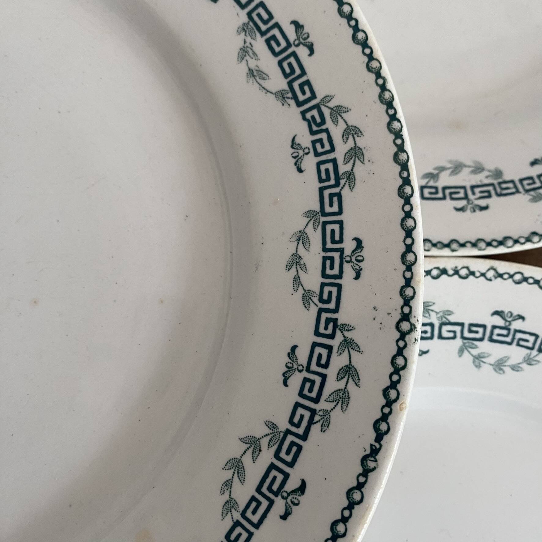Flat plates in ironstone Gien model Austerlitz