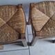 Paire de tabourets paille vintage