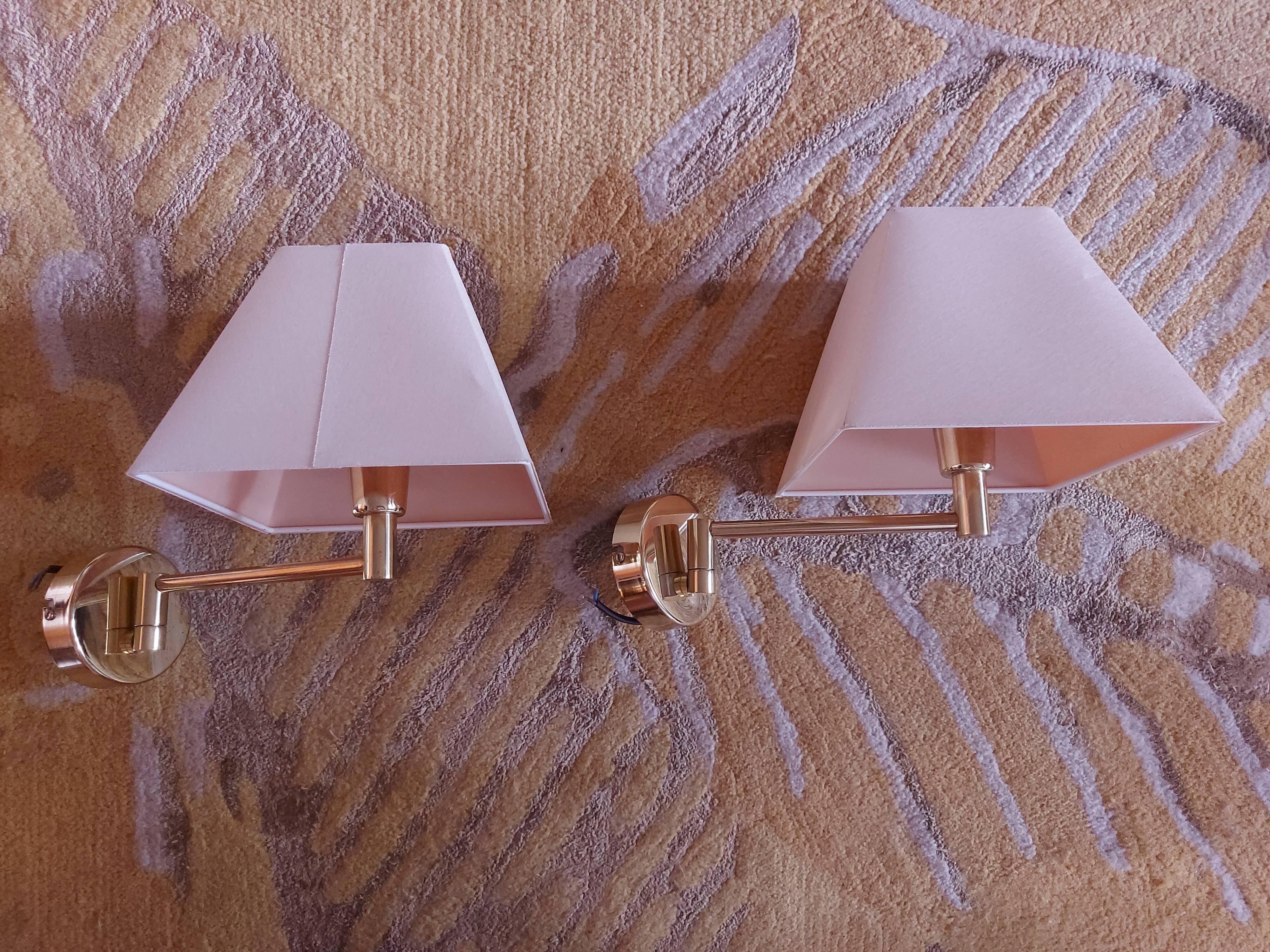 TWO BRASS WALL LIGHTS