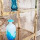 Vintage glazed brass shelf
