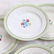 Set of 6 flat plates Moulin des Loups, Nina model, vintage French