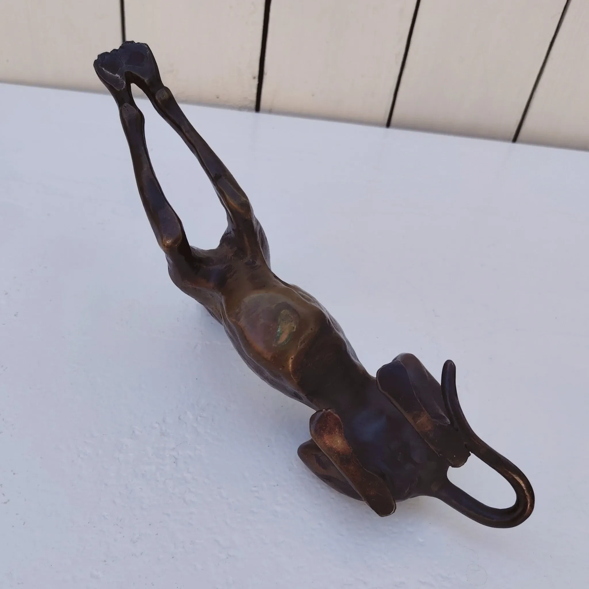 Chien lévrier en bronze, art déco, décoration vintage