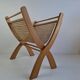 Vintage Mid-Century Wooden and Rattan Folding Magazine Rack, Czechoslovakia