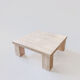 Vintage travertine square coffee table, 1980s.