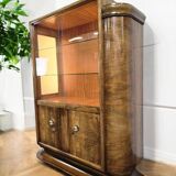 Vintage art deco cabinet / display cabinet with integrated lamps