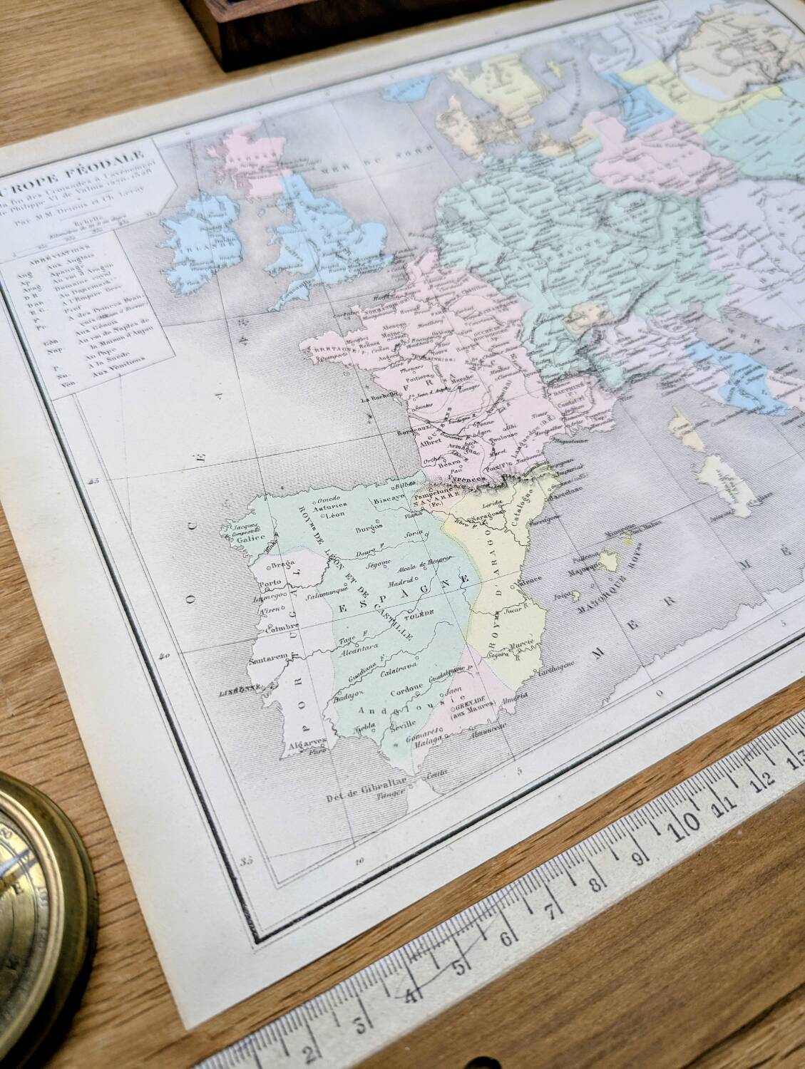 Feudal Europe, original map printed in 1879.