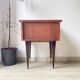 Vintage wood and brass bedside table, 1950s