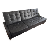 Banquette cuir noir  60's