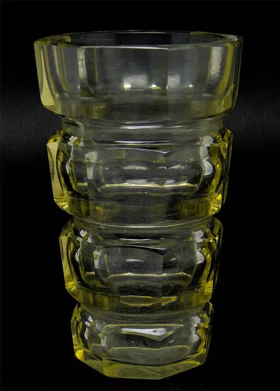 Art Deco vase, crystal, designed by J. Hoffmann, Czechoslovakia, 1930s