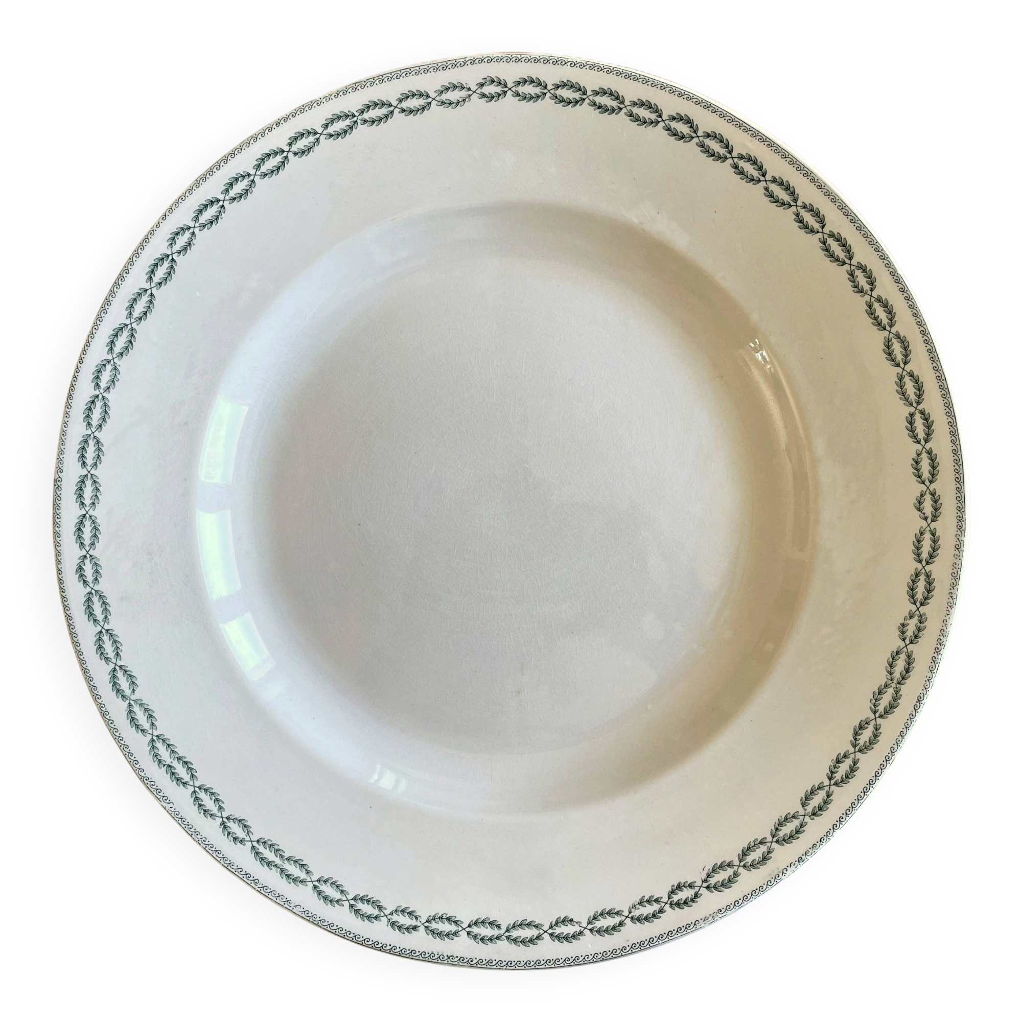 Antique serving platter in Sarreguemines earthenware.