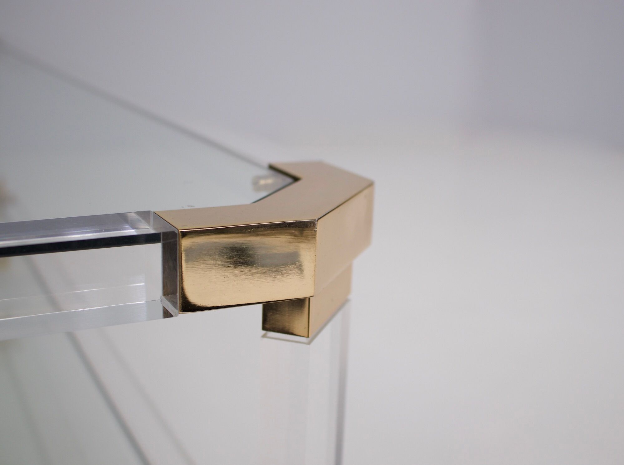 Charles Hollis Jones: Plexiglass & Brass coffee table