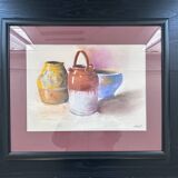 Tableau nature morte poteries