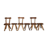 Brutalist chairs and stools set
