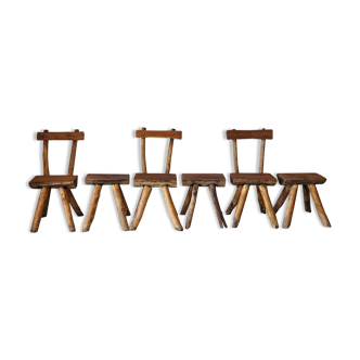 Brutalist chairs and stools set