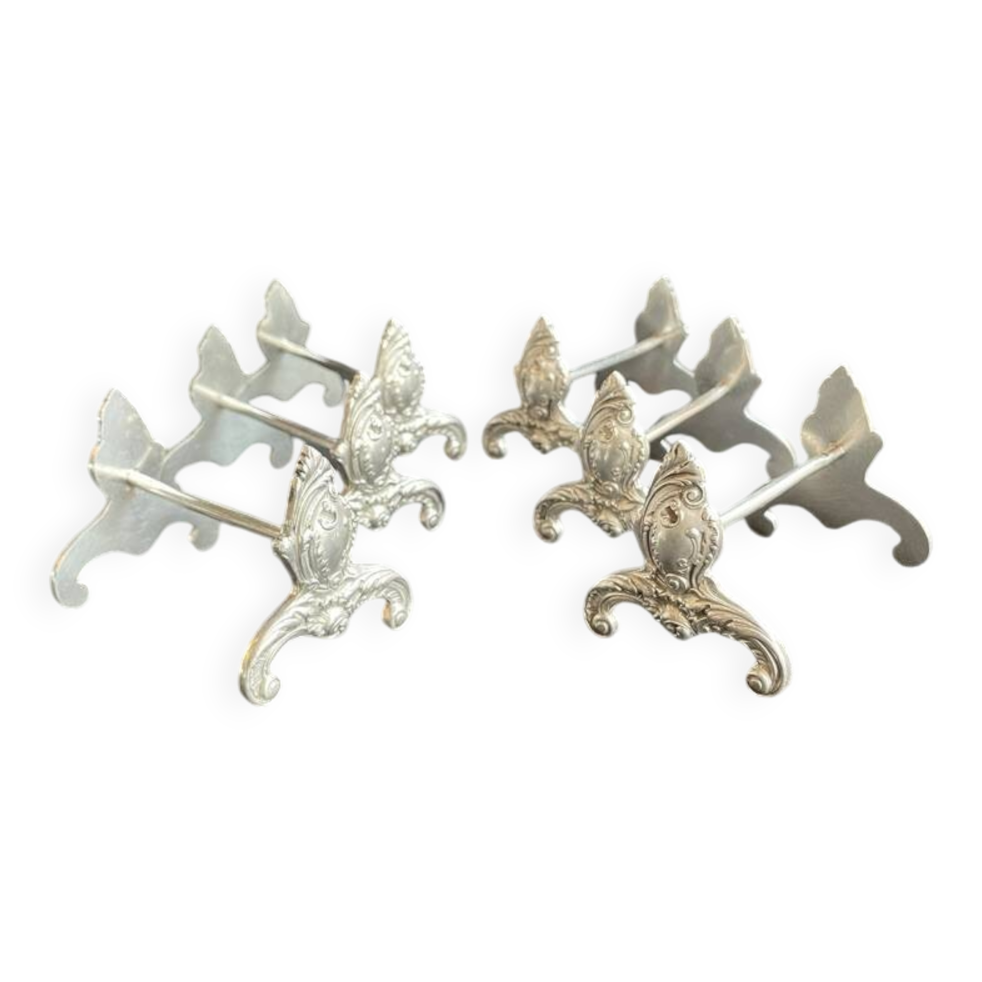 6 Large knife rests – Cailar Bayard – Silver-plated metal