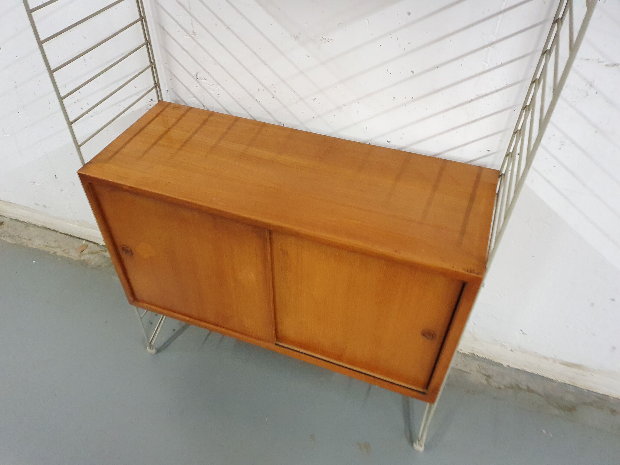Pinewood wall unit by Nils “Nisse” Strinning for String, Sweden 1950's