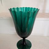 Green chalice vase from the 1970s.