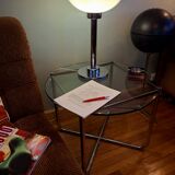 Van Der Rohe Italy Bauhaus' MR coffee table, occasional glass/chromed steel