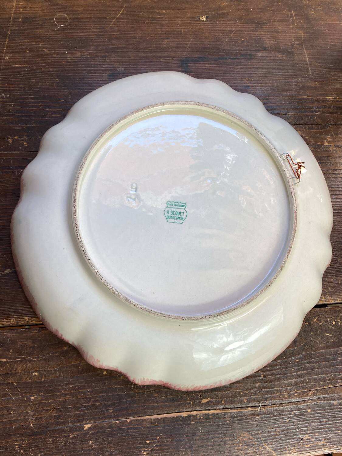 Ceramic plate, H. Bequet Quaregnon, 1950s