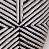 Traditional African tribal shield Bamiléké oval, wooden, black white wall decoration