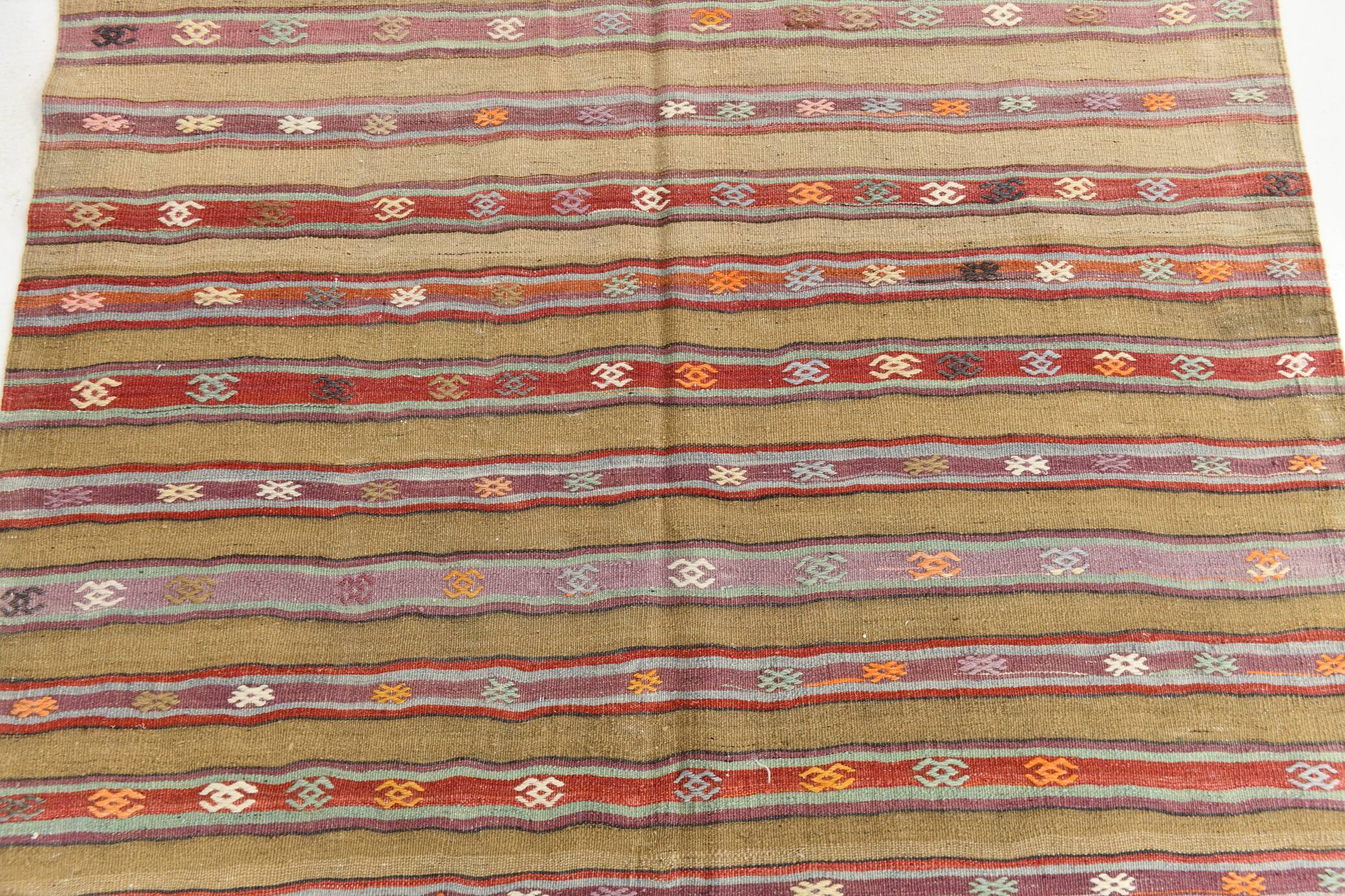 5x6 Unique Wall Hanging Option, Vintage Wool Area Kilim Rug, 148x191Cm