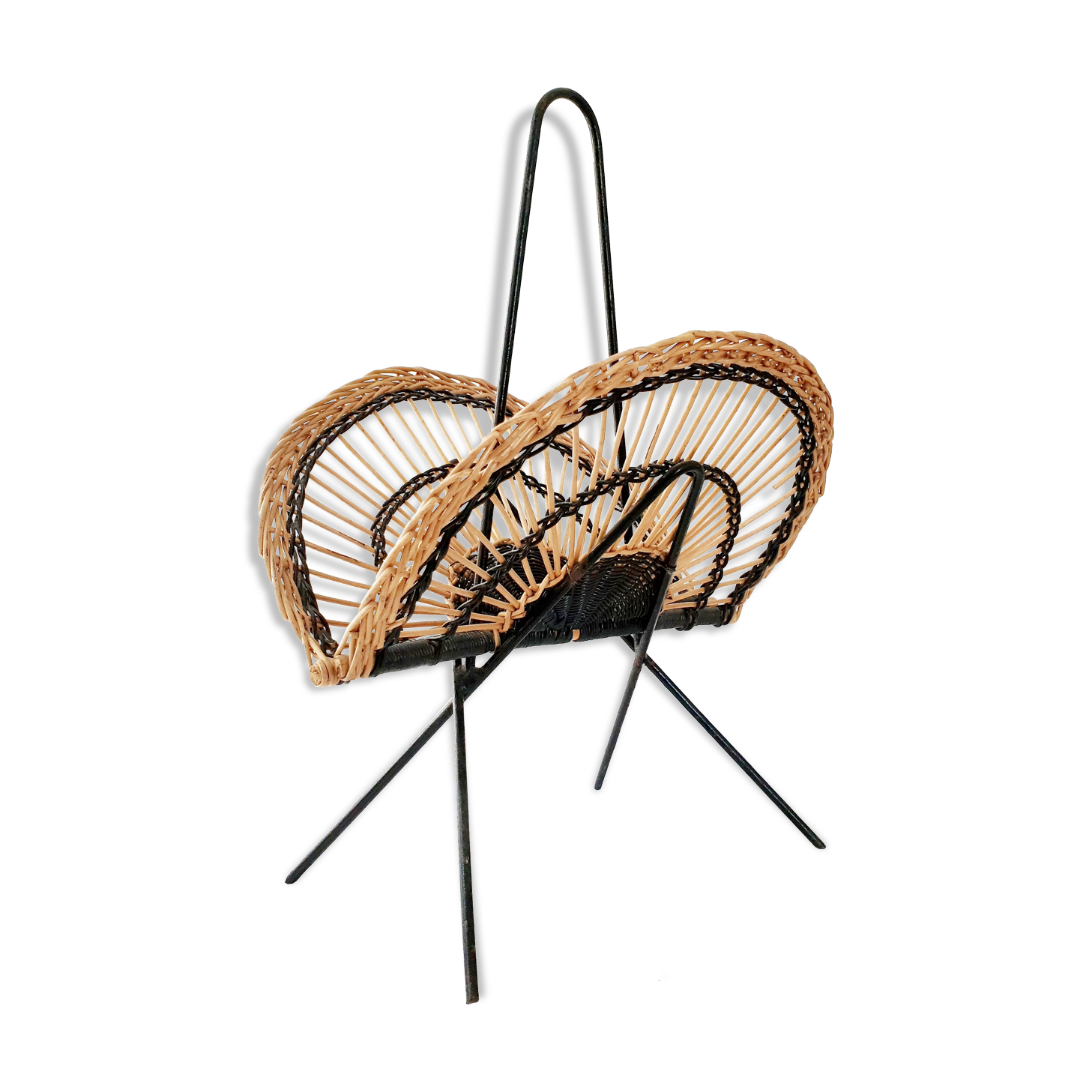 Vintage rattan magazine holders